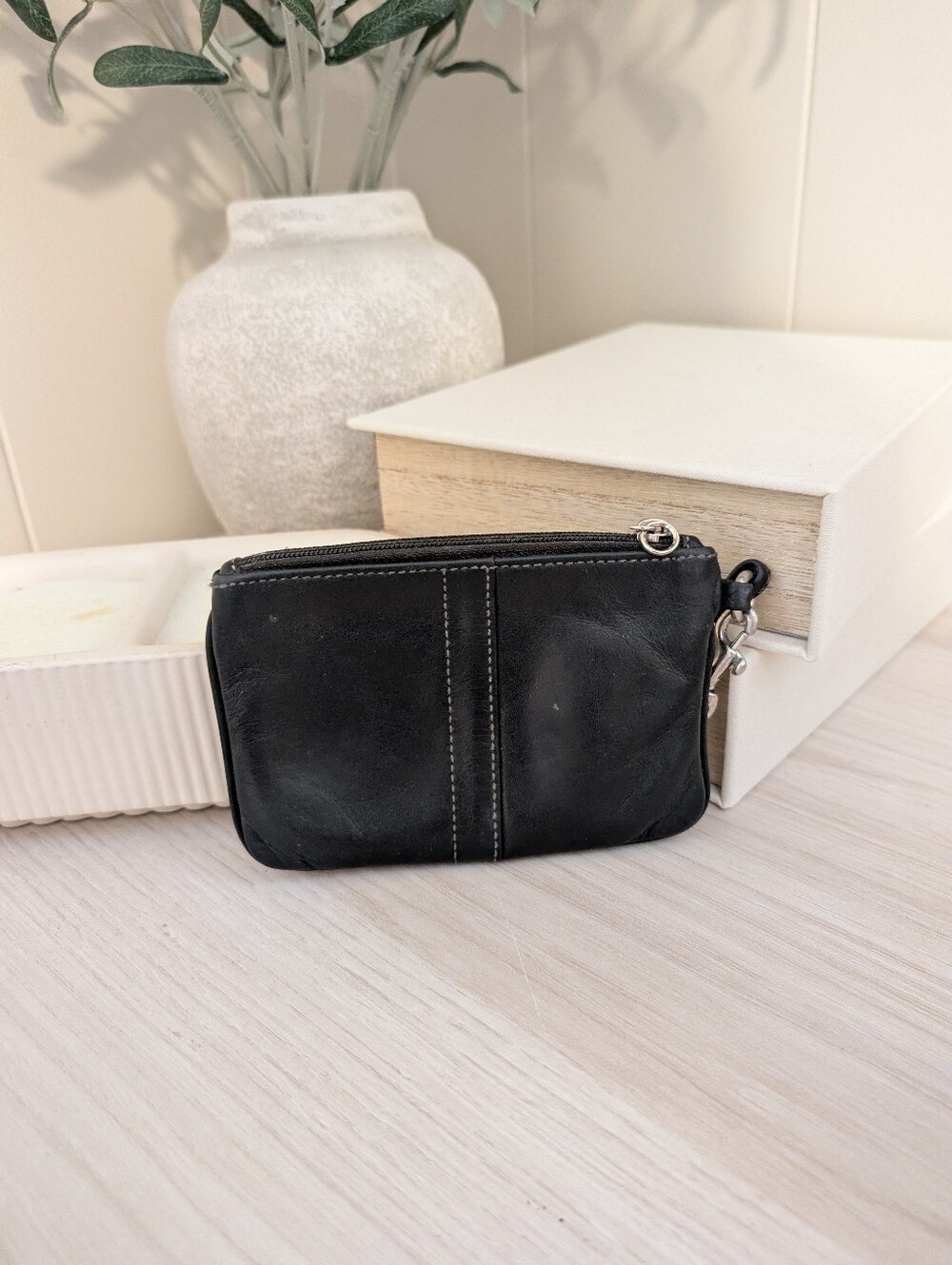 Coach Black Small Leather Wristlet - Picture 2 of 4